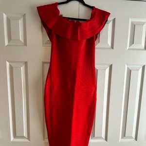 Bandage dress. Never worn. Off-shoulder.